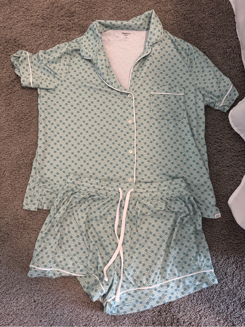 GAP Mint Green Floral Short Pajama Set
